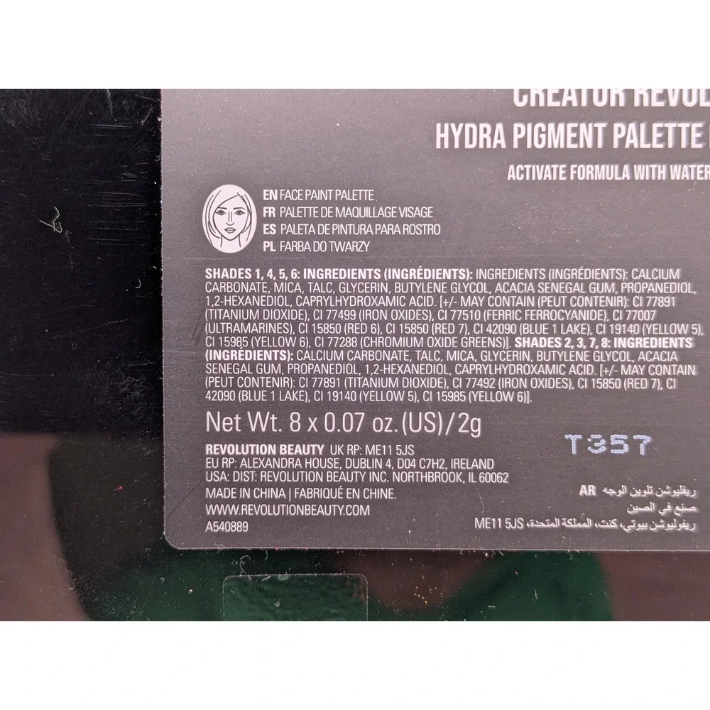 Revolution Creator Hydra Pigment Palette Bright Lights Face Paint 8 Shades NEW